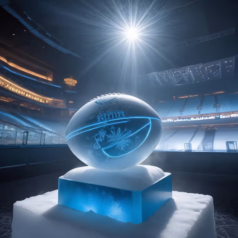 Taroom Casino showcasing a glowing crystal football inside a futuristic sports arena, representing its premium sportsbook